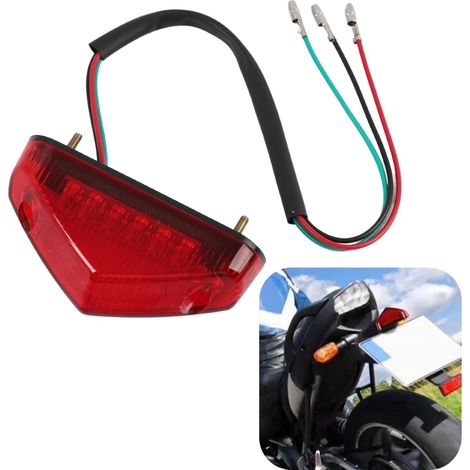 Feu Arrière Universe, LED 12V E-Homologué, Moto ATV Dirt Bike Scooter, ABS Haute Qualité, Haute Luminosité, Installation Facile, Grande Visibilité (1/5)