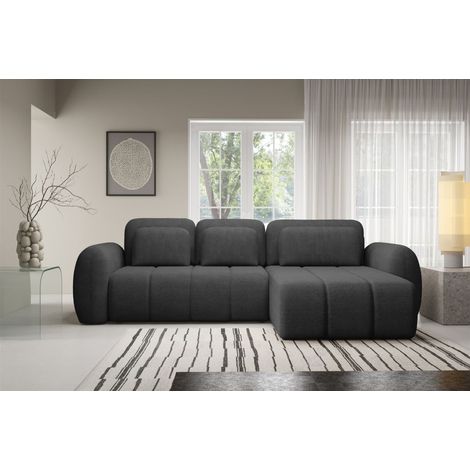 Ecksofa Schlafsofa Sofa CARIA in Stoff Quelle Anthrazit Ottomane Rechts (1/5)