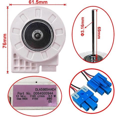 Moteur de ventilateur de refroidissement pour réfrigérateur Haier DLA5985HAEH DC13V 3,3W 1120 tr/min 0064000944 Accessoires pour radiateur de réfrigérateur et compartiment congélateur (1/5)