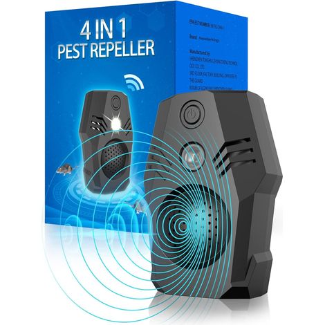 Répulsif ultrasonique souris – anti-rongeurs écureuils rats – prise mural 100% silencieux – protection sans produit – maison garage – Noir (1/5)