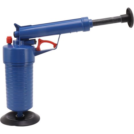 Déboucheur de canalisations Air Drain Blaster multifonctionnel avec 4 bouchons en caoutchouc pour siphon de sol, évier, égout et baignoire (bleu foncé)