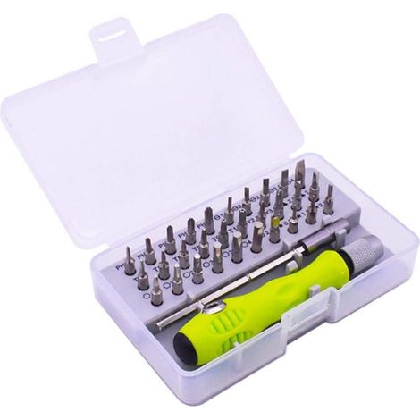 Kit De Tournevis De Précision - 32 Pièces - Pour Réparation Téléphone Ordinateur Montres Lunettes Jouets - Avec Étui Cuir - 1 Unité (1/5)