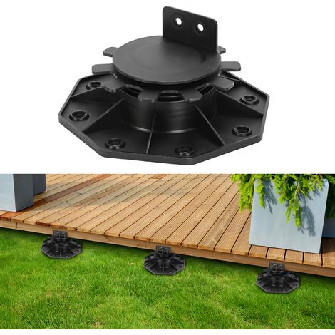 Randaco 50 Stück Stelzlager Verstellfüße für WPC & Holz Terrassendielen, höhenverstellbar 30–60 mm, Premium Balkenlager für Terrassenunterbau (1/5)