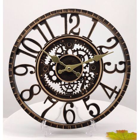 Horloge murale extérieure 30 cm étanche, style rétro pour jardin, cuisine et salon (non silencieuse)
