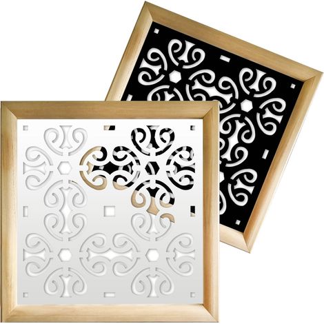 OLD KEY - Modules décoratifs en bois et PVC - Couleur : blanc - Dimension : 48x48 cm