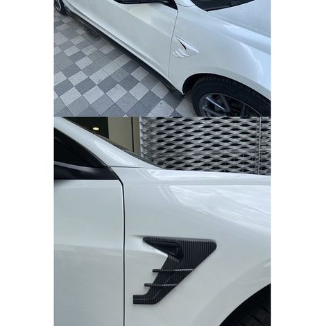 1 pair of protective covers for the side-mounted camera trim on the fenders of 2021 Tesla Model L3/Y (1/4)