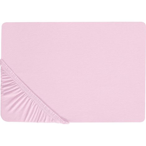 Fitted Sheet JANBU Cotton 90 x 200 cm Pastel Pink