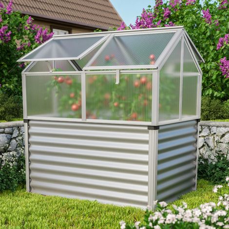 Vitavia Hochfrühbeet "Gamma", aluminium blank, 124 x 89 x 71 cm (ohne Unterbau), 4 mm HKP (1/4)