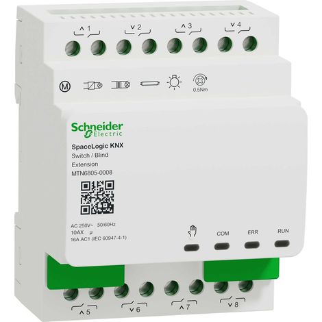 SCHNEIDER ELECTRIC MTN6805-0008 SPACELOGIC KNX - COMMUTAZIONE PERSIA/TENDE - 8 USCITE 10AX/16AC1 - ESTENSIONE (1/2)