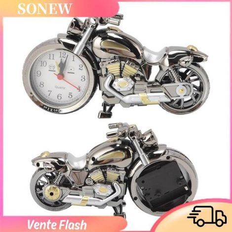 Sonew réveil modèle moto Sonew Réveil moto Réveil de moto ingénieux, Simulation Vintage, deco horloge Or foncé 168A, bicolore (1/5)