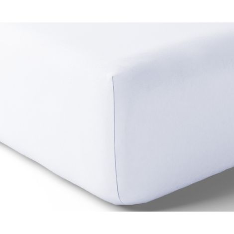 Drap housse en 100% coton Blanc 180x200 cm