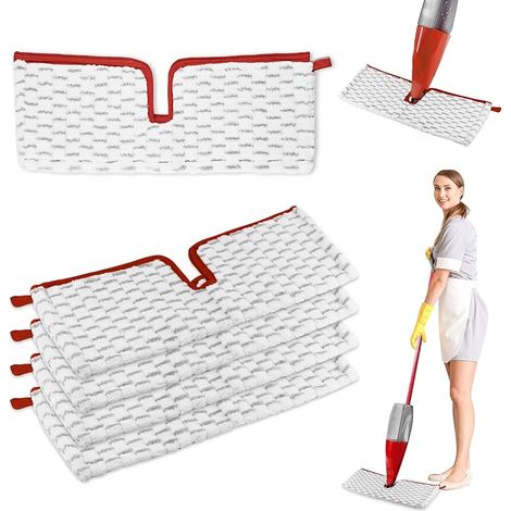 5 Pièces pour Vileda Spray Balai Recharge Kit,2 en 1 Microfibres Réutilisable pour Vileda 1-2 Spray Max Balai Recharge, pour Convient à Tout Type de Sols (1/5)