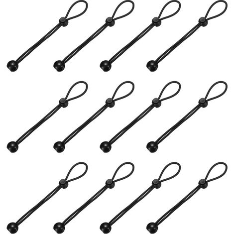 Lot de 12 tendeurs élastiques universels à boule - 20 cm - Pour stores enrouleurs extérieurs et extérieurs, tentes, auvents, bâche (1/5)
