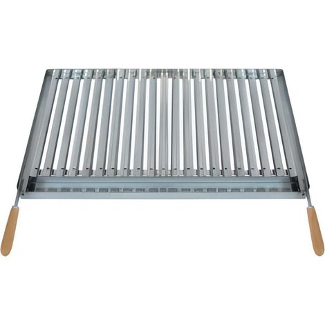 Grille à rôtir avec récupérateur de graisse en Inox coloris Gris - 78 x 43 cm