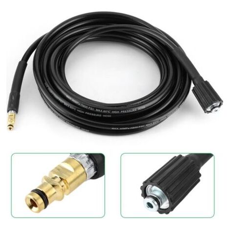 Autowaschschlauch, 40 MPa/5800 PSI Hochdruckreinigungs-Gummischlauch für Karcher K2 K3 K4 K5, 15 Meter/49,2 Fuß FLITI (1/4)