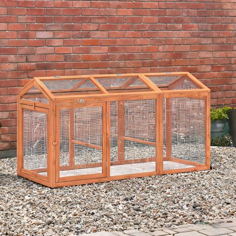 Poulailler orange en tannenholz métal 156 x 70,5 x 84 cm (1/5)