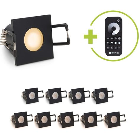 Einbaustrahler Mini Livorno eckig 3W 2700K IP65 - Farbe: schwarz matt - Anzahl: 10x (1/5)