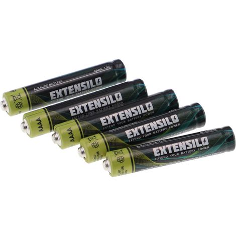 EXTENSILO 5x Batería celda redonda AAAA - Batería primaria (550 mAh, 1,5 V, alcalina)