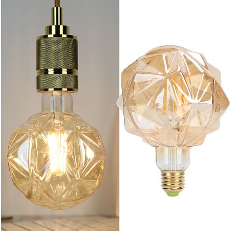 Ampoule LED G125 forme lotus antique 4W E27 pour bar, restaurant, chambre, lumière chaude (1/5)