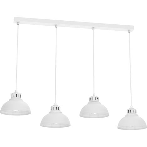 Suspension barre métal blanche 105 cm 4xE27 Sven Luminex
