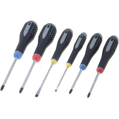 BAHCO - 6 tournevis cruciforme PH1 PZ1 et plat