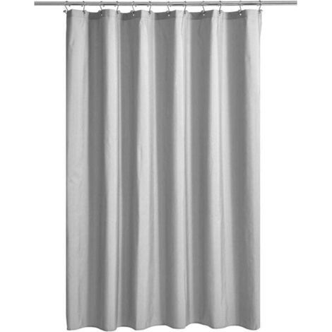 Rideau de douche gris, XU, PEVA de haute qualité, Rideau de douche léger, Gris (240 cm x 200 cm) - KZQ (1/4)