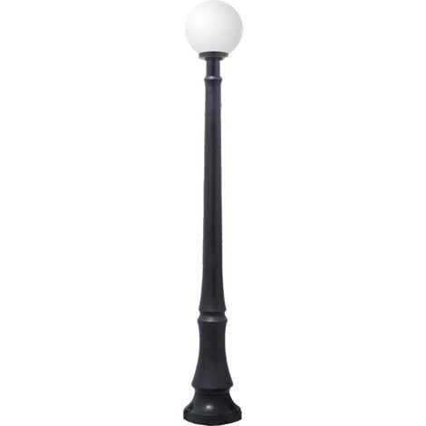 Farola GLOBE 1xE27 8,5W con pulsador CCT (3colores) IP55 25d resina negra