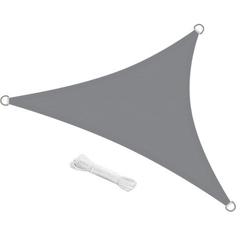 Triangular Shade Sail 3x3x3 Meter Waterproof UV Resistant Shade Sail for Garden Terrace Patio, Grey (1/5)