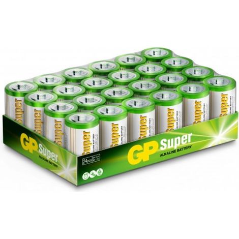 GP Battery Super Alkaline Batterie 1,5 V Half Torch C / 14 A / LR14 (24er-Pack)