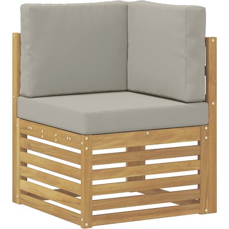 Canapé d'angle extérieur Bois d'Acacia Massif Blanc vidaXL