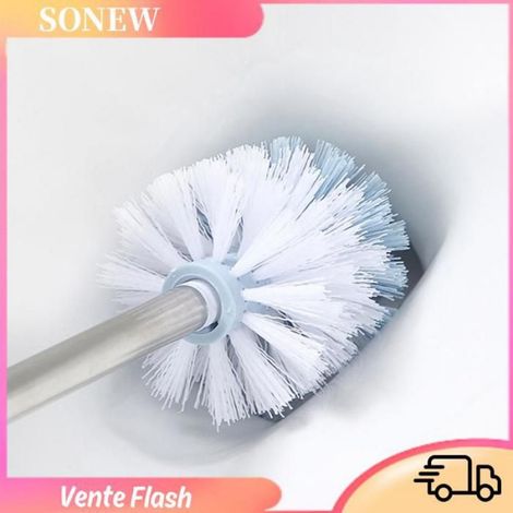Brosse De Toilette - Manche Long En Acier Inoxydable Et Poils En PP - Pour Salle De Bains Domestique - 1 Pièce (1/4)