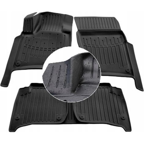 Tapis de sol et essuie-glaces en caoutchouc pour VW Touareg 2 7P 2010-2018 (canaux UD) (1/5)