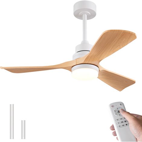 Ventilador de techo de 106 cm con luz LED, mando a distancia, motor DC reversible, 6 velocidades, luz natural (1/5)