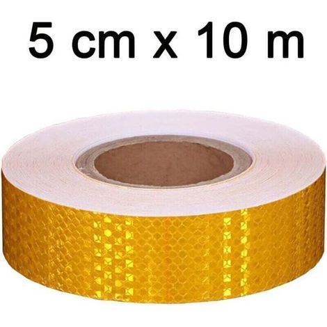 Nastro riflettente autoadesivo, nastro riflettente, strisce riflettenti, adesivi, fascia riflettente, adesivo riflettente per casco da moto, giallo (1/3)