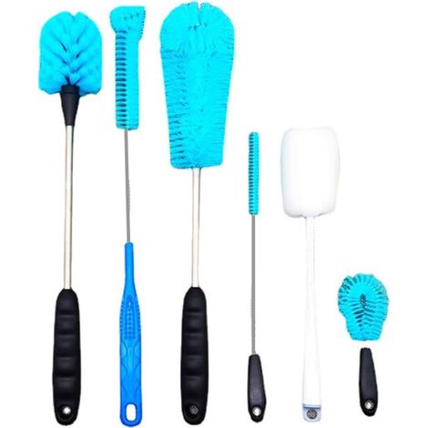 Ensemble de 6 goupillons de nettoyage, comprenant des goupillons pour bouteilles d'eau, tasses, biberons, gourdes à paille, gobelets et bouilloires.