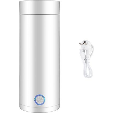BRAVIX Bouilloire de voyage,Bouilloire portable,Mini bouilloire électrique,Bouilloire en acier inoxydable,Mini thermos 3 en 1,Bouilloire pour voyage (blanc)