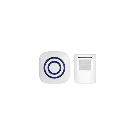 Alarme de passage et sonnette sans fil pour magasin avec détecteur de mouvement ou d’accès – 38 mélodies, portée jusqu’à 70 m, couleur blanc (1/4)