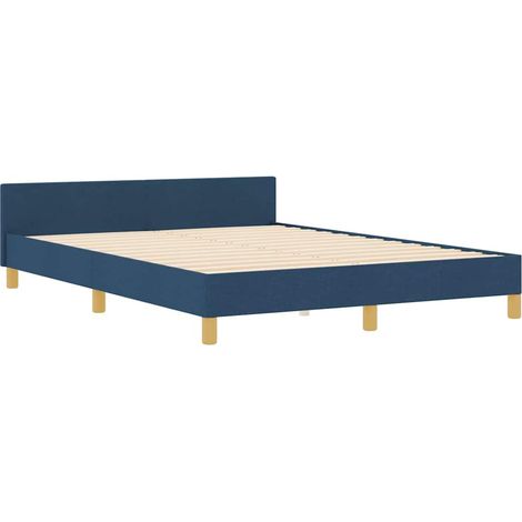 Struttura del letto con testiera Blu 140 x 190 cm Tessuto vidaXL (1/5)