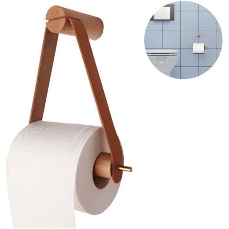 Chambre porte-serviettes en papier vertical salle de bain toilette en bois pur cuivre porte-rouleau de papier peint créatif nordique poinçon repas (1/5)