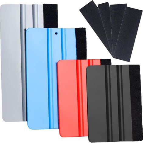 Lot de 8 outils pour papier peint vinyle de voiture, raclette en feutre, raclette en vinyle, avec raclette en feutre pour fenêtre et application de papier peint, autocollant, emballage de (1/5)