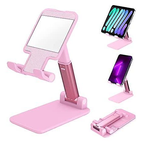 Faltbarer Tablet-Ständer, Handyhalterung für den Schreibtisch, kompatibel mit allen Smartphones (Pink) (1/5)