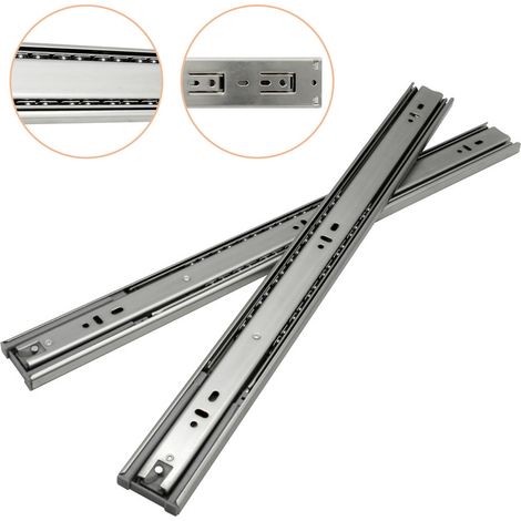 Glissières de tiroirs Coulisses pour charges lourdes softclose Coulisses à sortie totale 45mm 500mm 10X