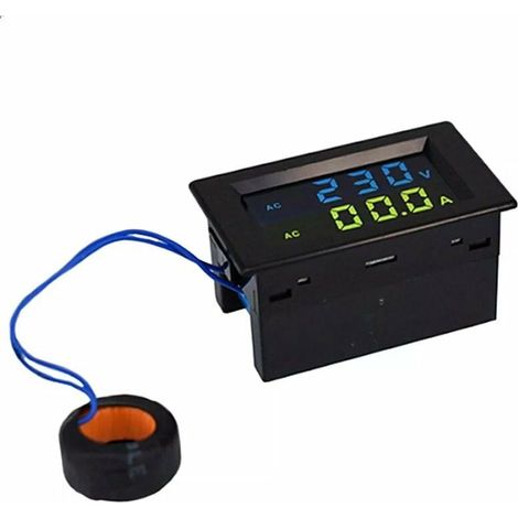 SHINING HOUSE Dual-Amperemeter-LCD-Voltmeter, Ac80-500V" D85-2042A, AC-Digitalvoltmeter kann Wechselspannung und Wechselstrom gleichzeitig anzeigen, schwarz7040mm (1/5)