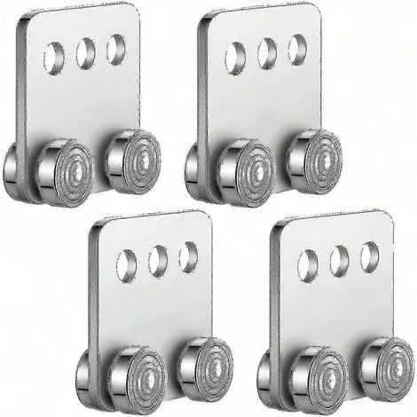 Chariot à 4 roues, ensemble de 4 pièces, galet stable soudé pour rail de 1-5/8, compatible avec profilé de 1-5/8 ou plus haut, rouleau de translation robuste. (1/4)