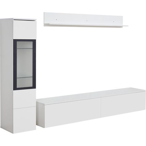 Mueble de salón para TV 3 piezas con LED blanco brillante HOMVRA (1/5)