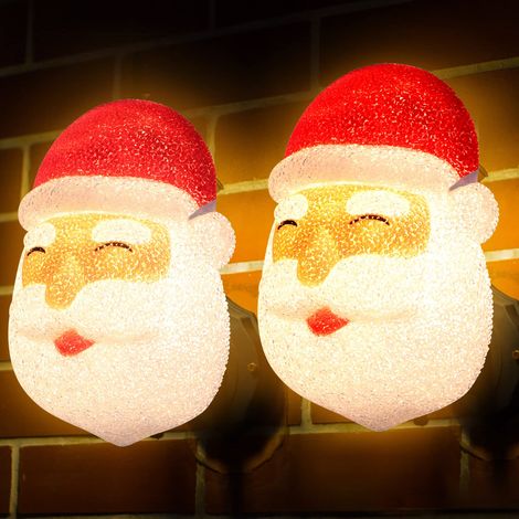 Couvertures lumineuses de porche de noël 2 pièces, décorations de noël, décorations extérieures du père noël, couvertures lumineuses de porche (1/5)