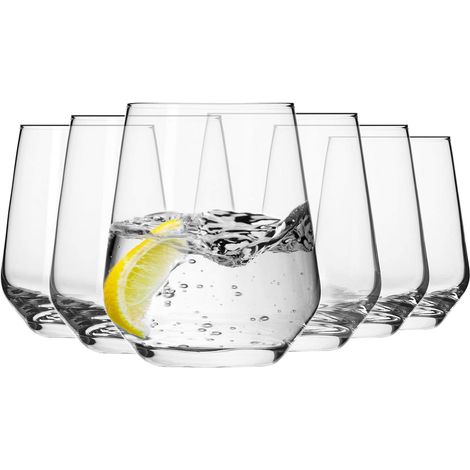 Lot de 6 Verre à eau, Cristal renforcé, Capacité 400 ml, Design évasé, Pour maison et restaurant