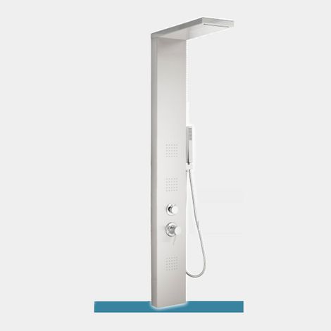Pannello Doccia Multifunzione MANHATTAN 160x20 cm - Inox Satinato - Effetto Cascata - Getti Orizzontali (1/5)