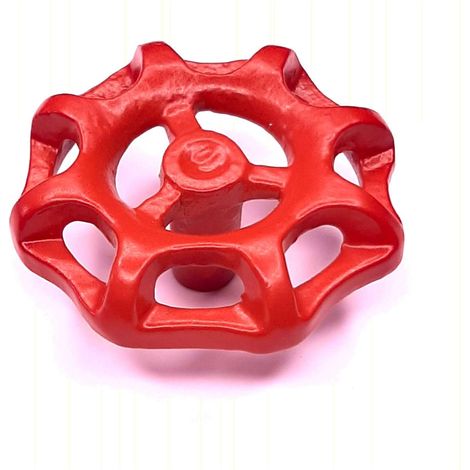 Bouton poignée de meuble imitation valve rouge diamètre 50mm armoire industriel atelier loft (1/3)