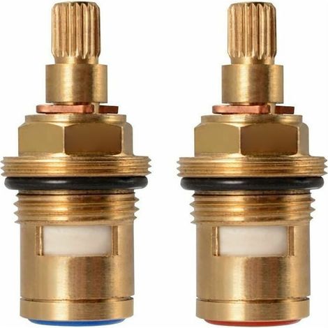 Tête à disque céramique, paire de cartouches céramiques de rechange universelles pour robinets, quart de tour (1/2"), 20 clics x 50 mm, une paire (1/5)